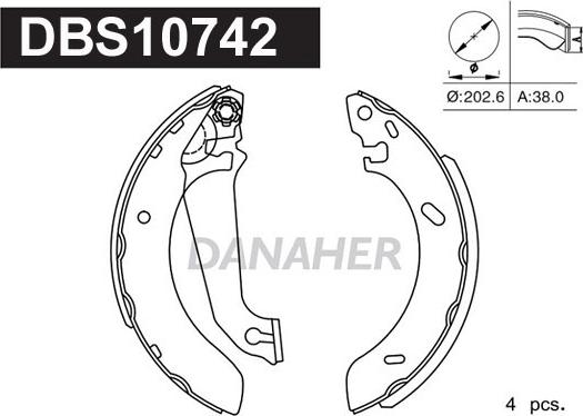 Danaher DBS10742 - Bremžu loku komplekts ps1.lv