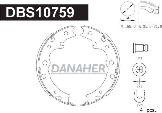 Danaher DBS10759 - Bremžu loku kompl., Stāvbremze ps1.lv