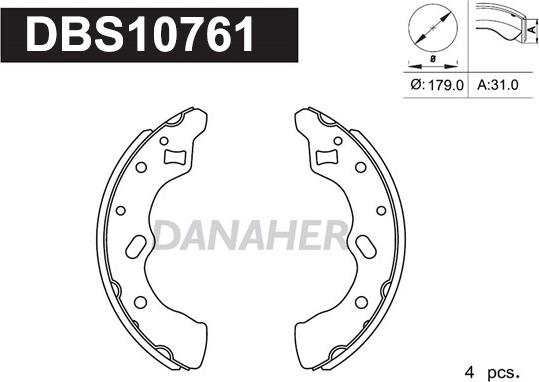 Danaher DBS10761 - Bremžu loku komplekts ps1.lv