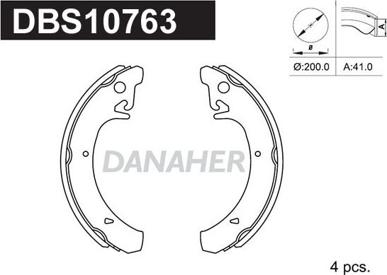 Danaher DBS10763 - Bremžu loku komplekts ps1.lv