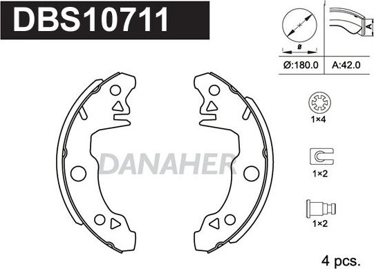 Danaher DBS10711 - Bremžu loku komplekts ps1.lv