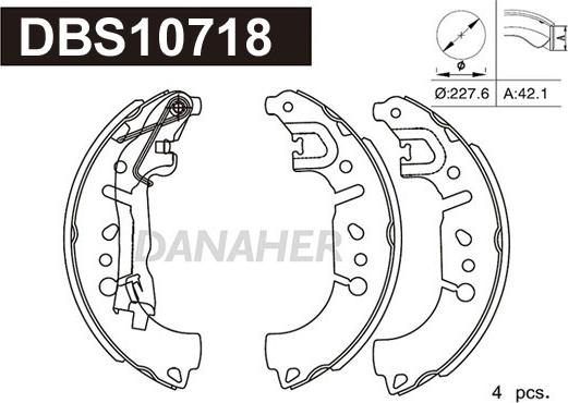 Danaher DBS10718 - Bremžu loku komplekts ps1.lv