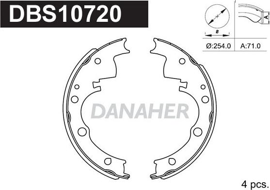 Danaher DBS10720 - Bremžu loku komplekts ps1.lv