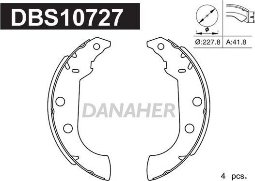 Danaher DBS10727 - Bremžu loku komplekts ps1.lv