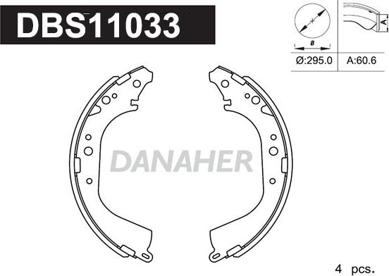 Danaher DBS11033 - Bremžu loku komplekts ps1.lv