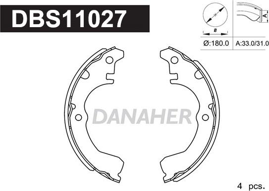 Danaher DBS11027 - Bremžu loku komplekts ps1.lv