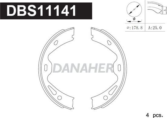 Danaher DBS11141 - Bremžu loku kompl., Stāvbremze ps1.lv