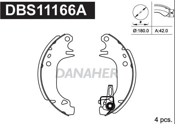 Danaher DBS11166A - Bremžu loku komplekts ps1.lv