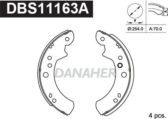 Danaher DBS11163A - Bremžu loku komplekts ps1.lv