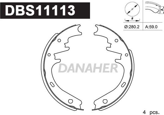 Danaher DBS11113 - Bremžu loku komplekts ps1.lv