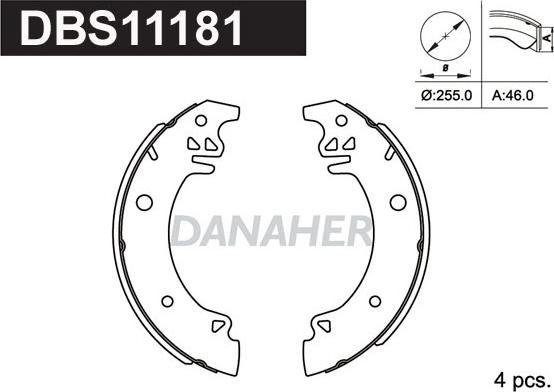 Danaher DBS11181 - Bremžu loku komplekts ps1.lv