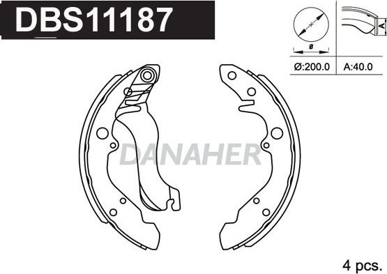 Danaher DBS11187 - Bremžu loku komplekts ps1.lv