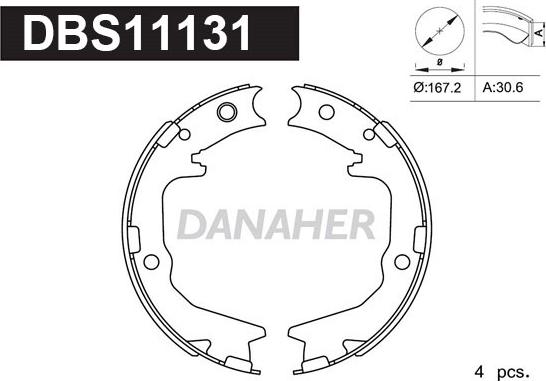 Danaher DBS11131 - Bremžu loku kompl., Stāvbremze ps1.lv