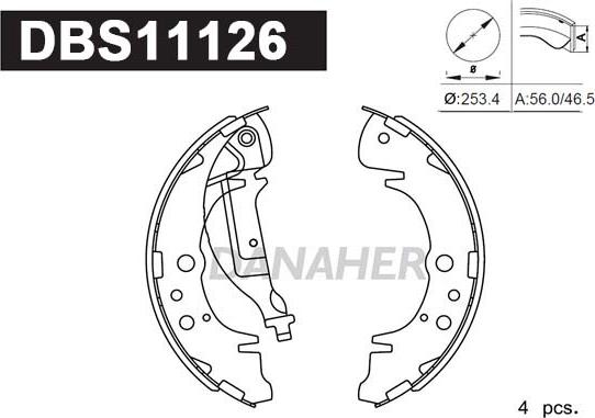 Danaher DBS11126 - Bremžu loku komplekts ps1.lv