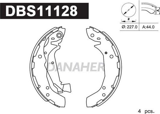 Danaher DBS11128 - Bremžu loku komplekts ps1.lv