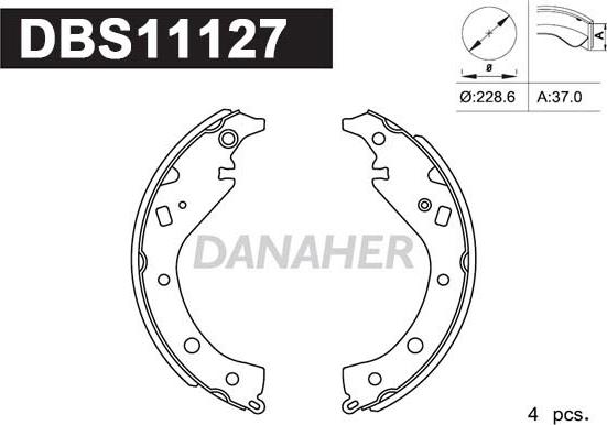 Danaher DBS11127 - Bremžu loku komplekts ps1.lv