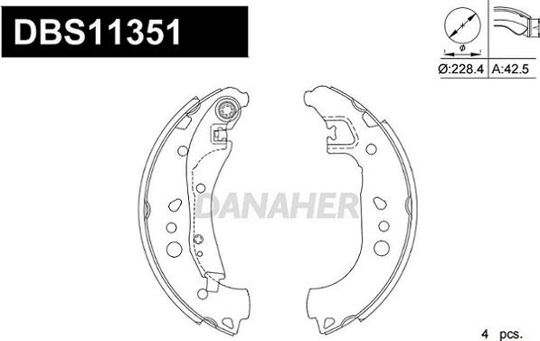 Danaher DBS11351 - Bremžu loku komplekts ps1.lv