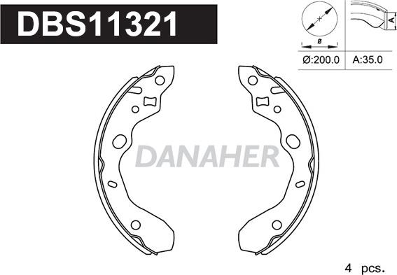 Danaher DBS11321 - Bremžu loku komplekts ps1.lv