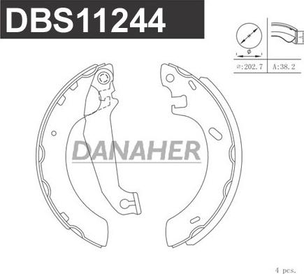 Danaher DBS11244 - Bremžu loku komplekts ps1.lv