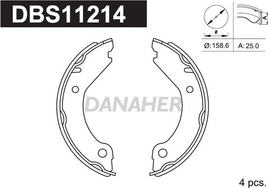 Danaher DBS11214 - Bremžu loku kompl., Stāvbremze ps1.lv