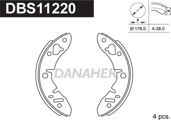 Danaher DBS11220 - Bremžu loku komplekts ps1.lv