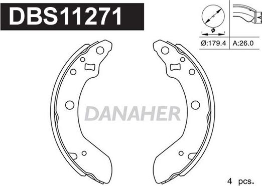 Danaher DBS11271 - Bremžu loku komplekts ps1.lv