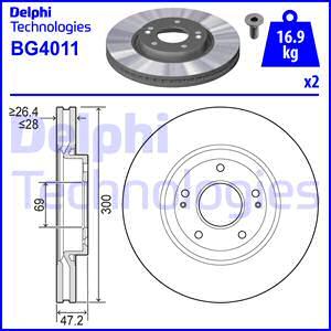 Delphi BG4011 - Bremžu diski ps1.lv