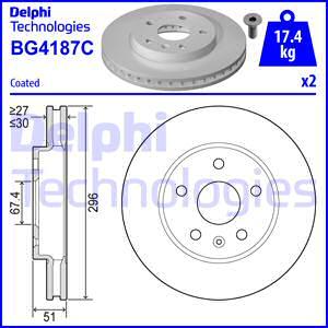 Delphi BG4187C-18B1 - Bremžu diski ps1.lv