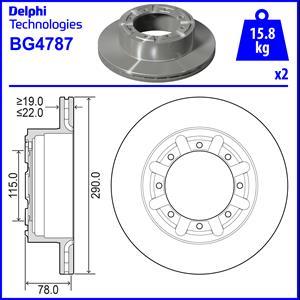 Delphi BG4787 - Bremžu diski ps1.lv