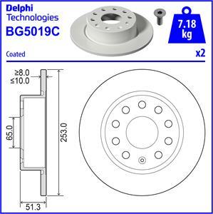 Delphi BG5019C-18B1 - Bremžu diski ps1.lv