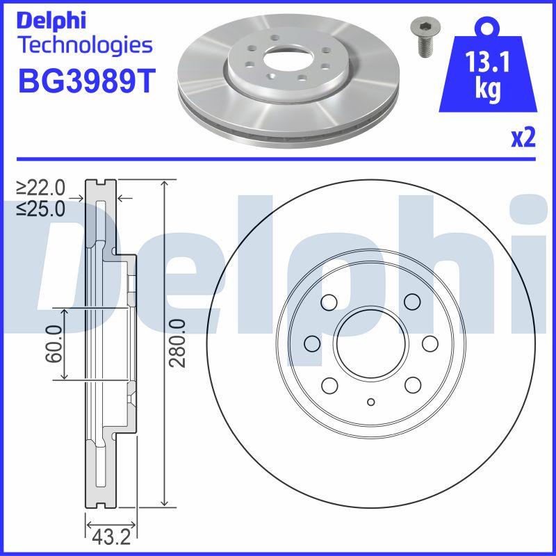 Delphi BG3989T - Bremžu diski ps1.lv