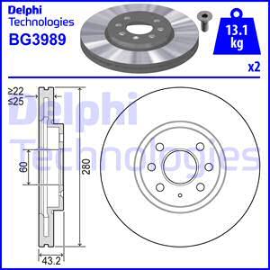 Delphi BG3989 - Bremžu diski ps1.lv