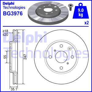 Delphi BG3976 - Bremžu diski ps1.lv