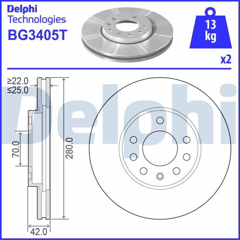 Delphi BG3405T - Bremžu diski ps1.lv