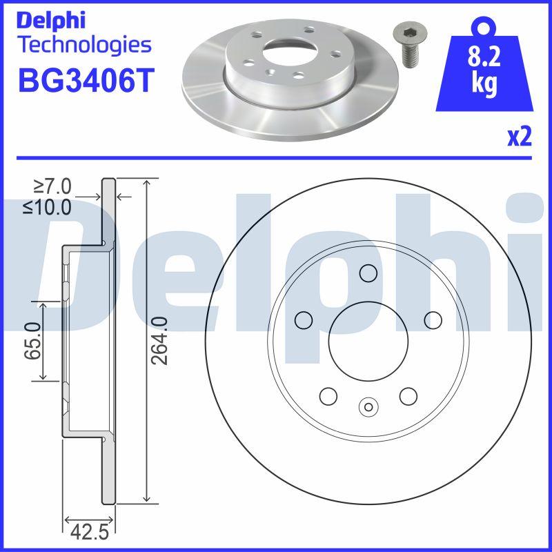 Delphi BG3406T - Bremžu diski ps1.lv