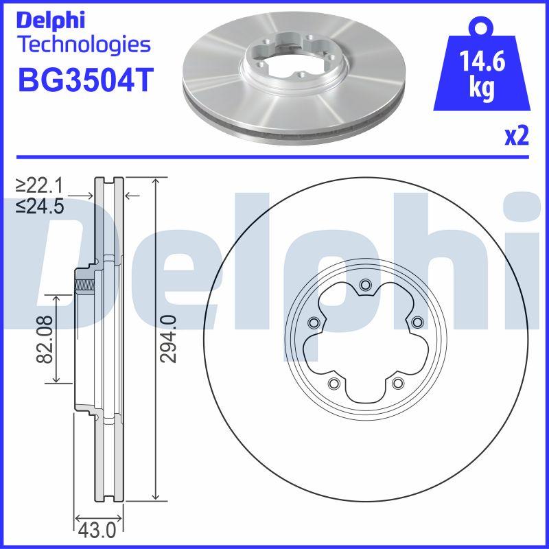 Delphi BG3504T - Bremžu diski ps1.lv