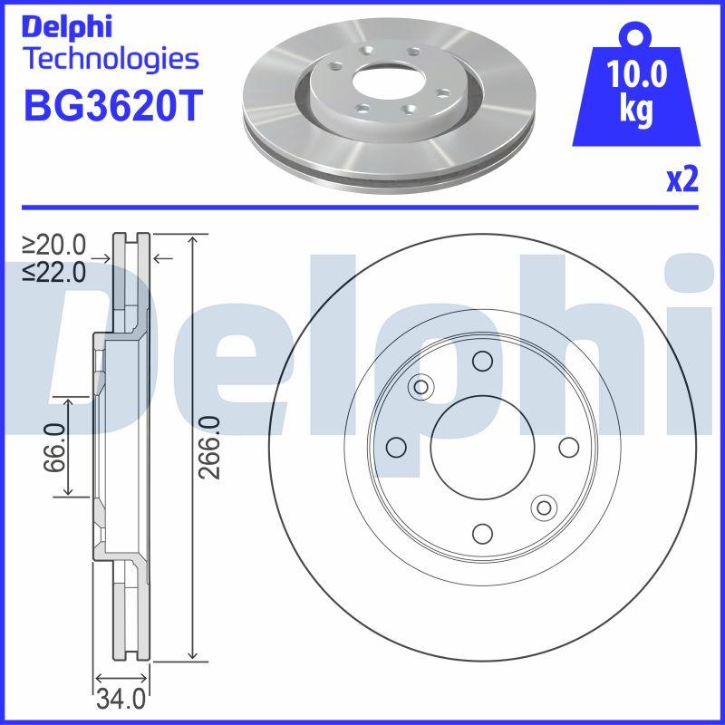 Delphi BG3620T - Bremžu diski ps1.lv