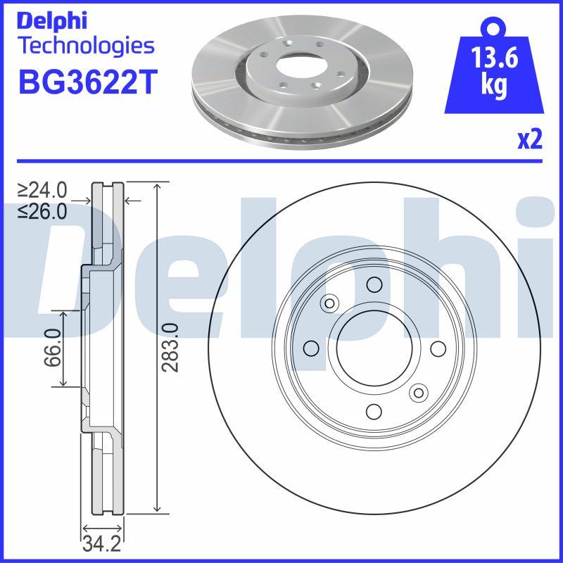 Delphi BG3622T - Bremžu diski ps1.lv