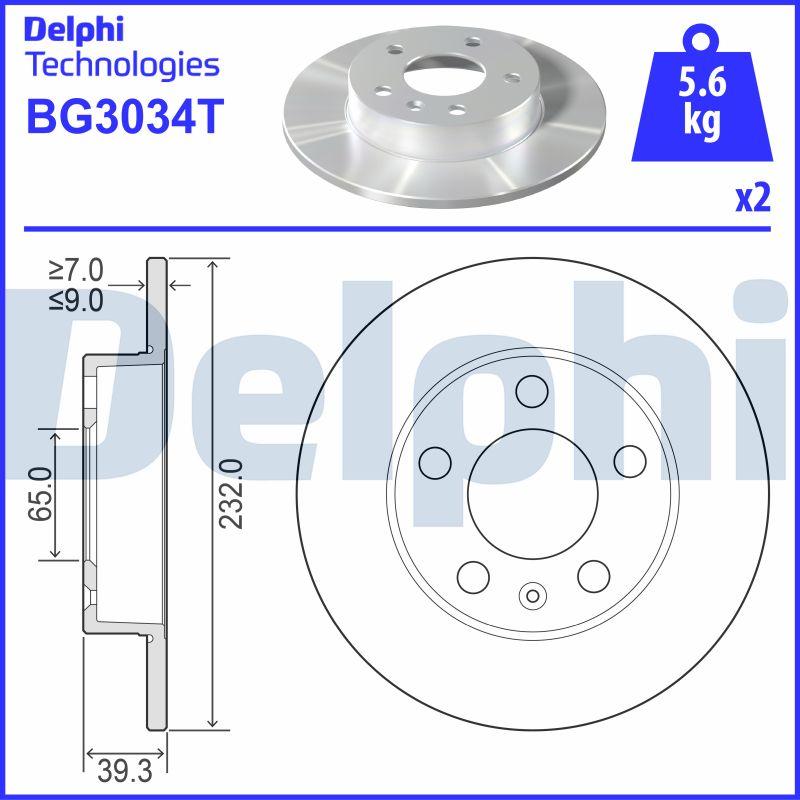 Delphi BG3034T - Bremžu diski ps1.lv