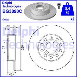 Delphi BG3890C-18B1 - Bremžu diski ps1.lv