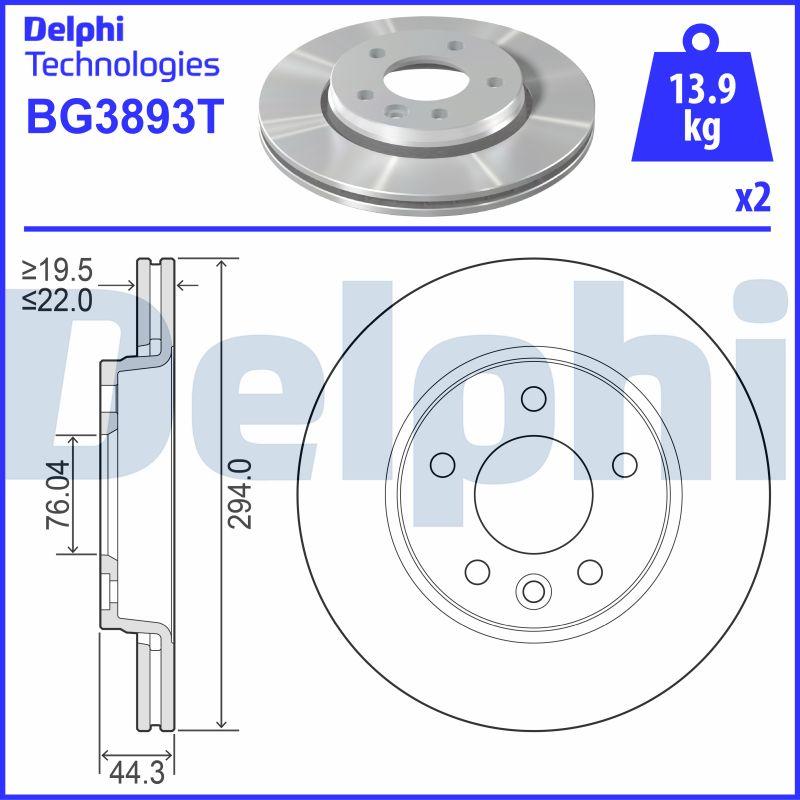 Delphi BG3893T - Bremžu diski ps1.lv