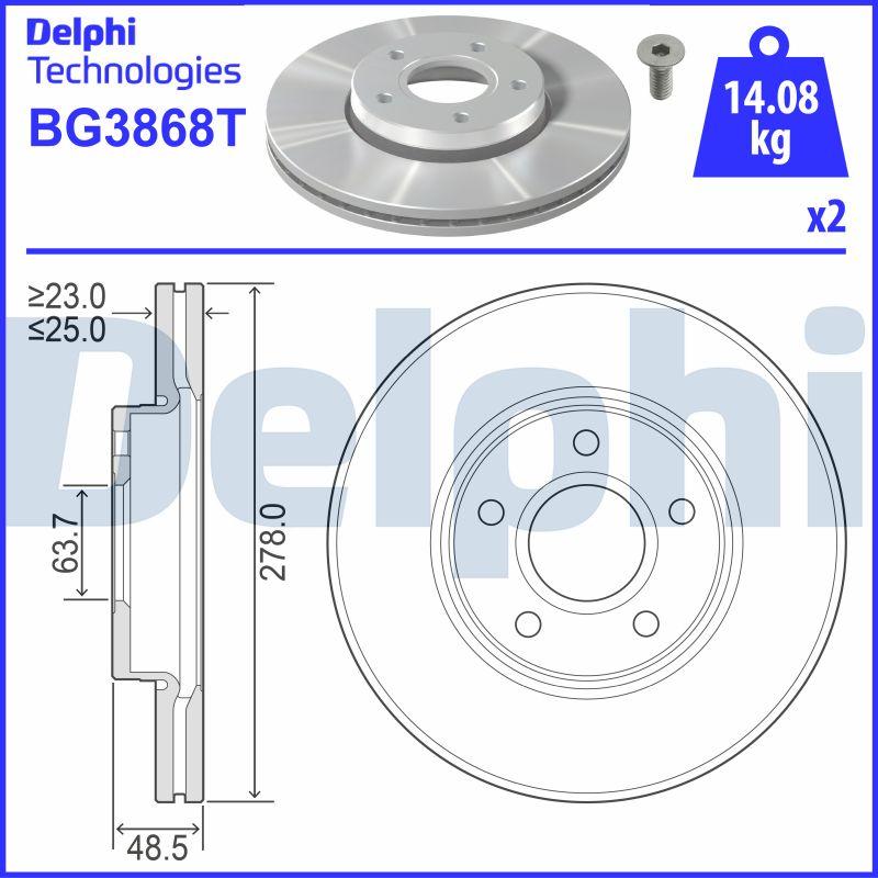 Delphi BG3868T - Bremžu diski ps1.lv