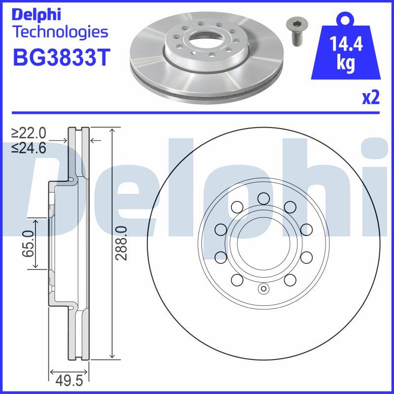 Delphi BG3833T - Bremžu diski ps1.lv