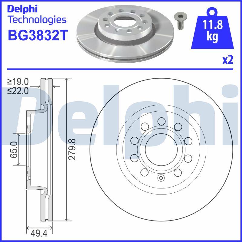 Delphi BG3832T - Bremžu diski ps1.lv