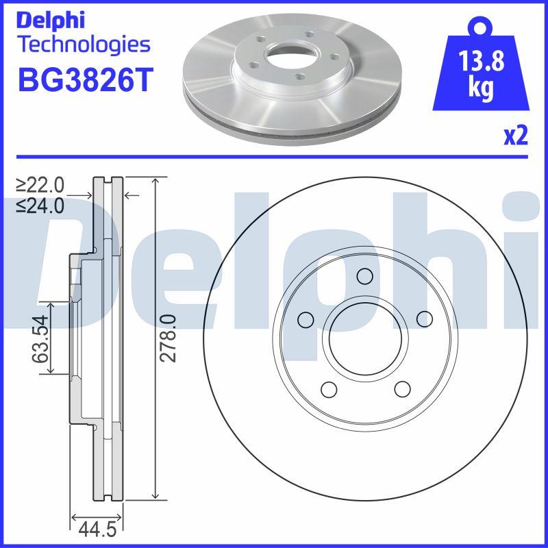 Delphi BG3826T - Bremžu diski ps1.lv