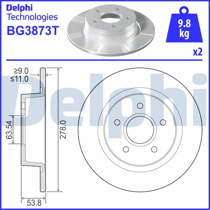 Delphi BG3873T - Bremžu diski ps1.lv