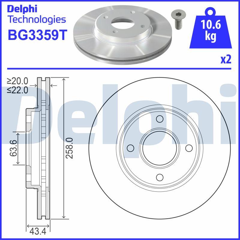 Delphi BG3359T - Bremžu diski ps1.lv