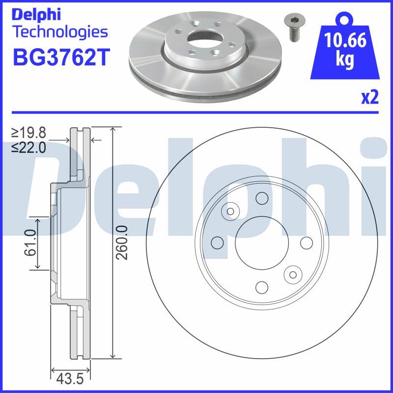 Delphi BG3762T - Bremžu diski ps1.lv