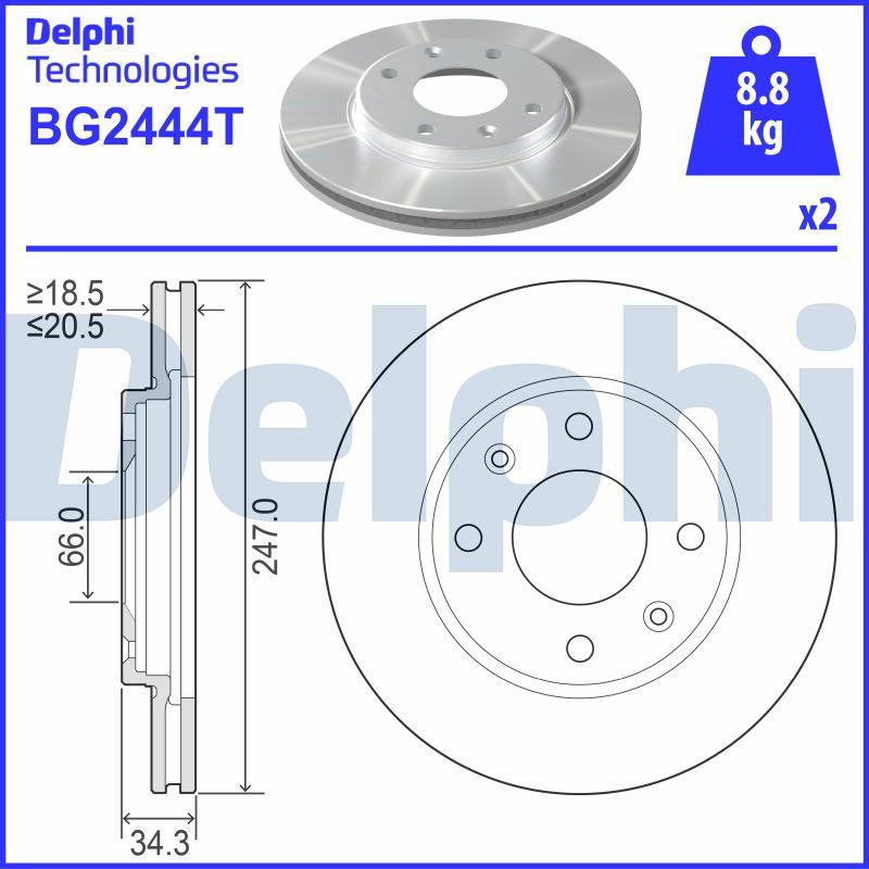 Delphi BG2444T - Bremžu diski ps1.lv