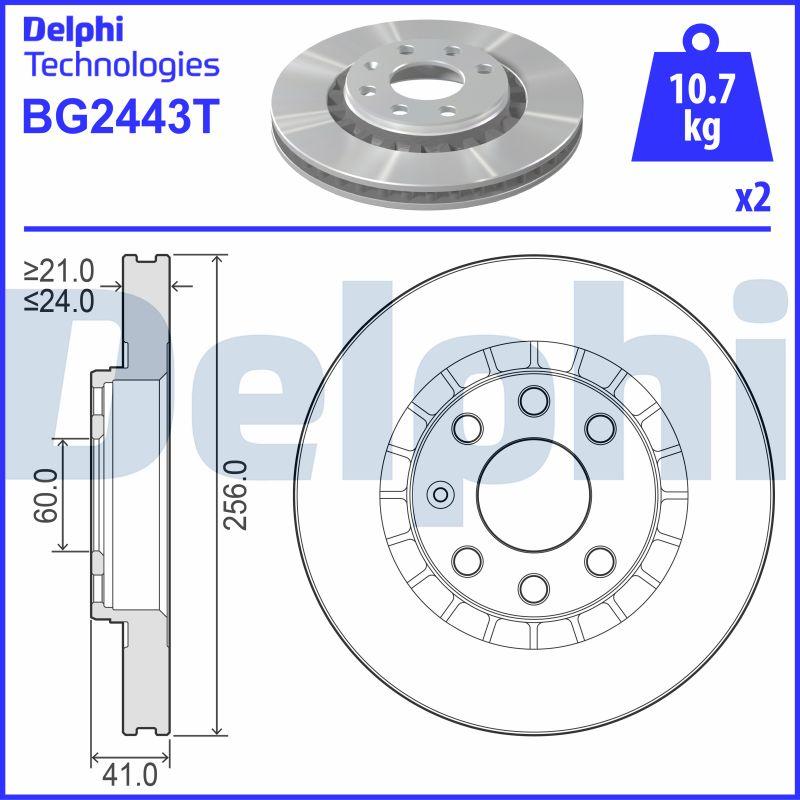 Delphi BG2443T - Bremžu diski ps1.lv